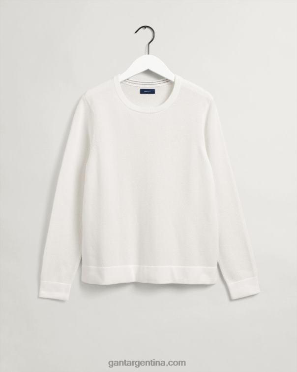 GANT mujer cáscara de huevo jersey de piqué de algodón con cuello redondo P0P02692