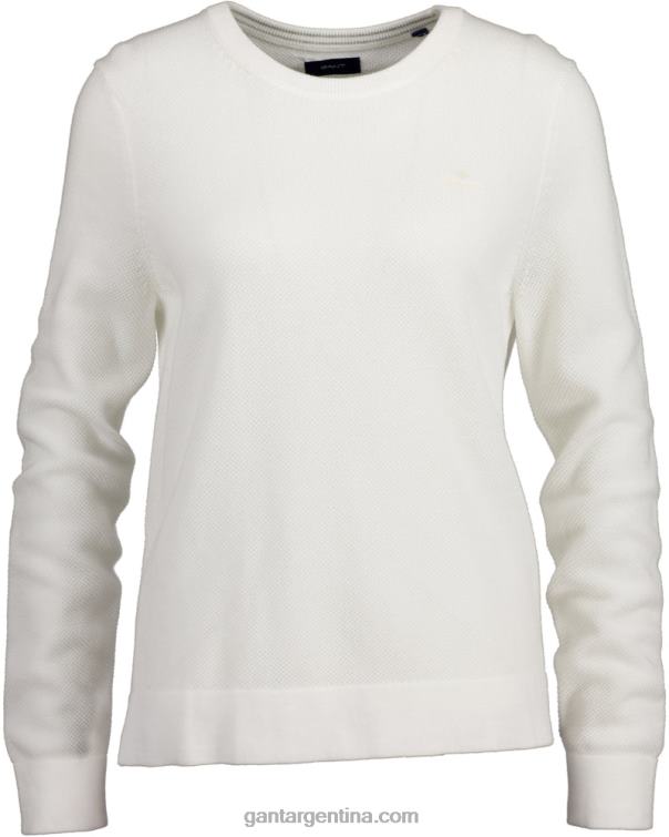 GANT mujer cáscara de huevo jersey de piqué de algodón con cuello redondo P0P02692