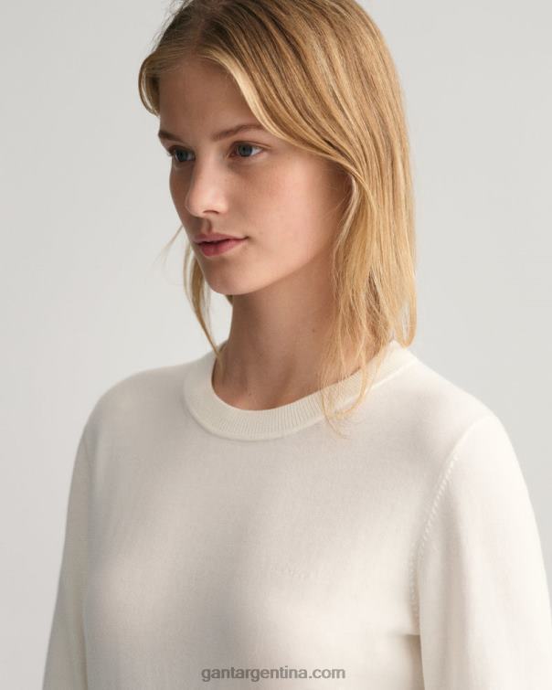 GANT mujer cáscara de huevo suéter ligero de algodón con cuello redondo P0P02680