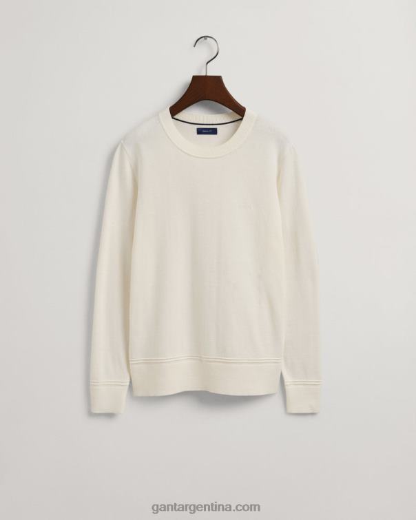 GANT mujer cáscara de huevo suéter ligero de algodón con cuello redondo P0P02680