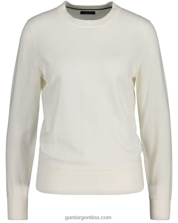 GANT mujer cáscara de huevo suéter ligero de algodón con cuello redondo P0P02680
