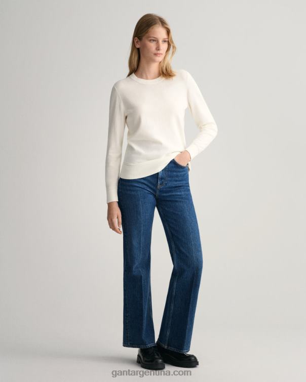 GANT mujer cáscara de huevo suéter ligero de algodón con cuello redondo P0P02680