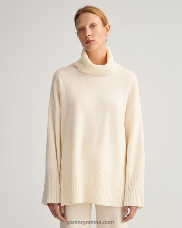 GANT mujer crema jersey de salón con cuello vuelto P0P02676