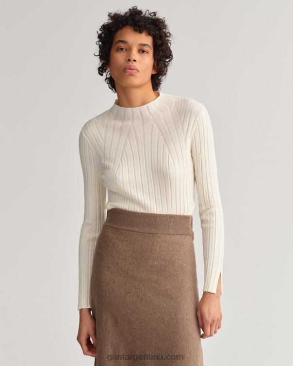 GANT mujer crema top tejido de canalé P0P02671