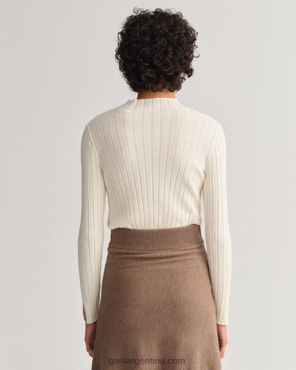 GANT mujer crema top tejido de canalé P0P02671