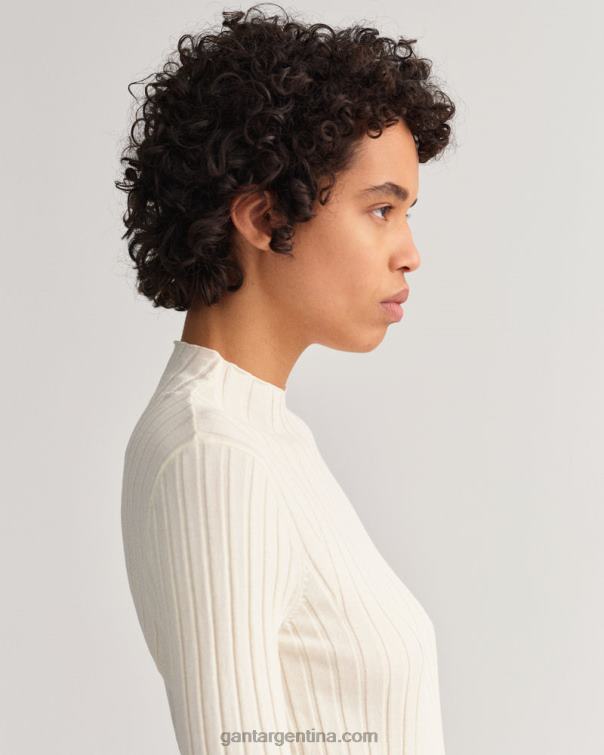 GANT mujer crema top tejido de canalé P0P02671