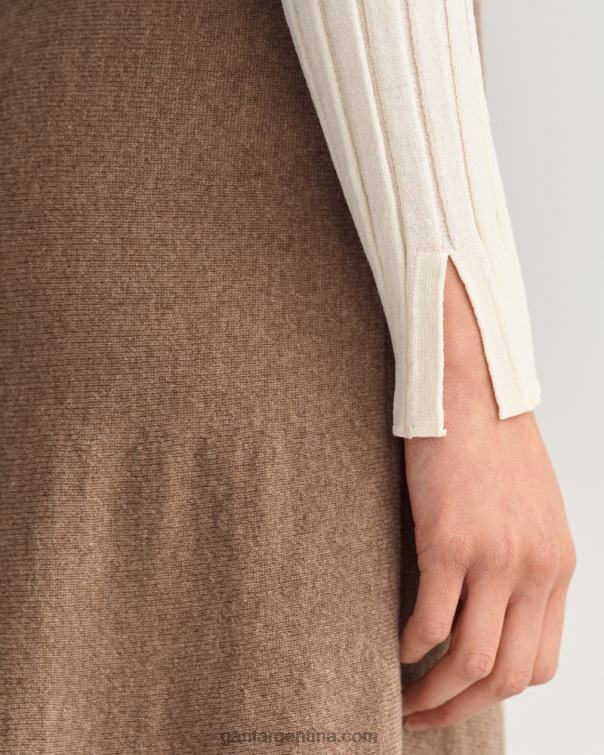 GANT mujer crema top tejido de canalé P0P02671