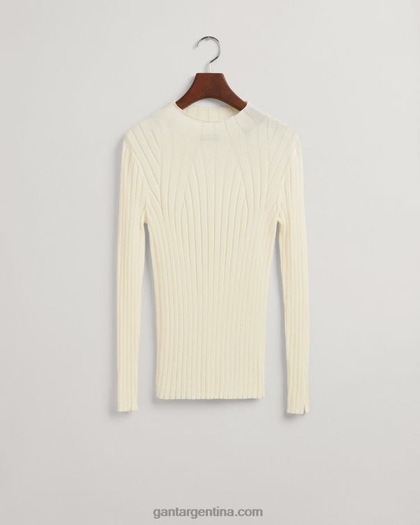GANT mujer crema top tejido de canalé P0P02671