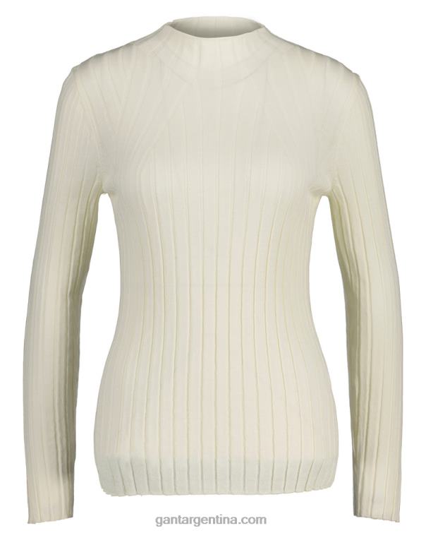 GANT mujer crema top tejido de canalé P0P02671