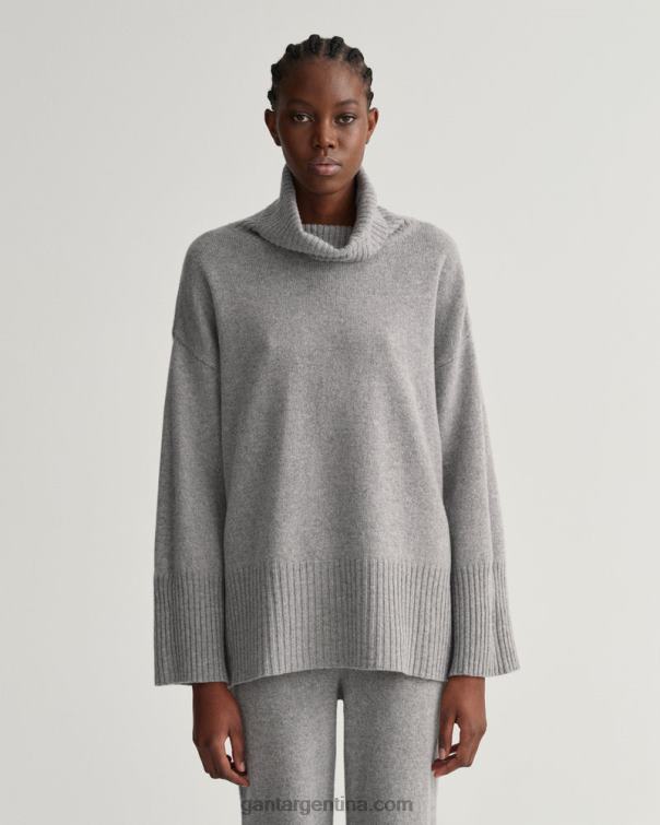 GANT mujer mezcla de grises jersey de salón con cuello vuelto P0P02677