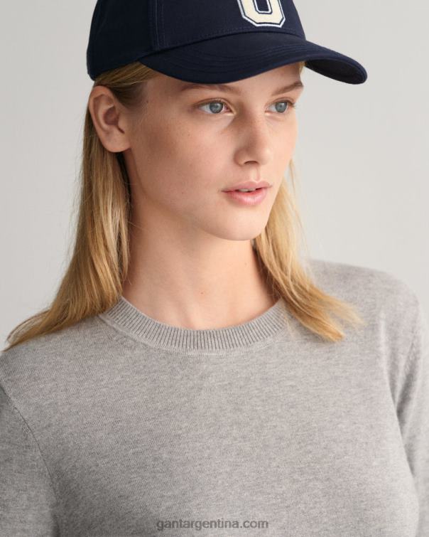 GANT mujer mezcla de grises suéter ligero de algodón con cuello redondo P0P02681