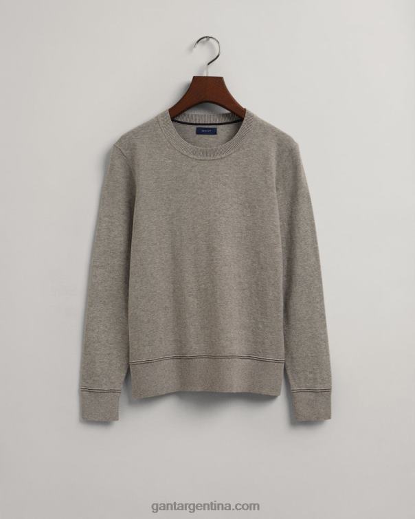 GANT mujer mezcla de grises suéter ligero de algodón con cuello redondo P0P02681