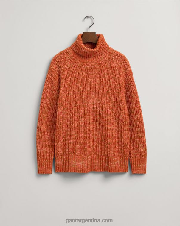 GANT mujer naranja dorado suéter multicolor con cuello vuelto P0P02654