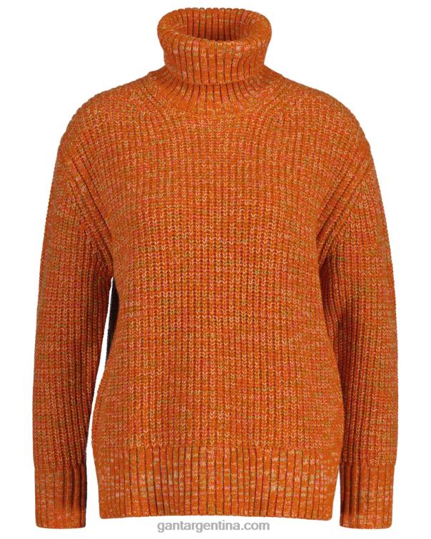 GANT mujer naranja dorado suéter multicolor con cuello vuelto P0P02654