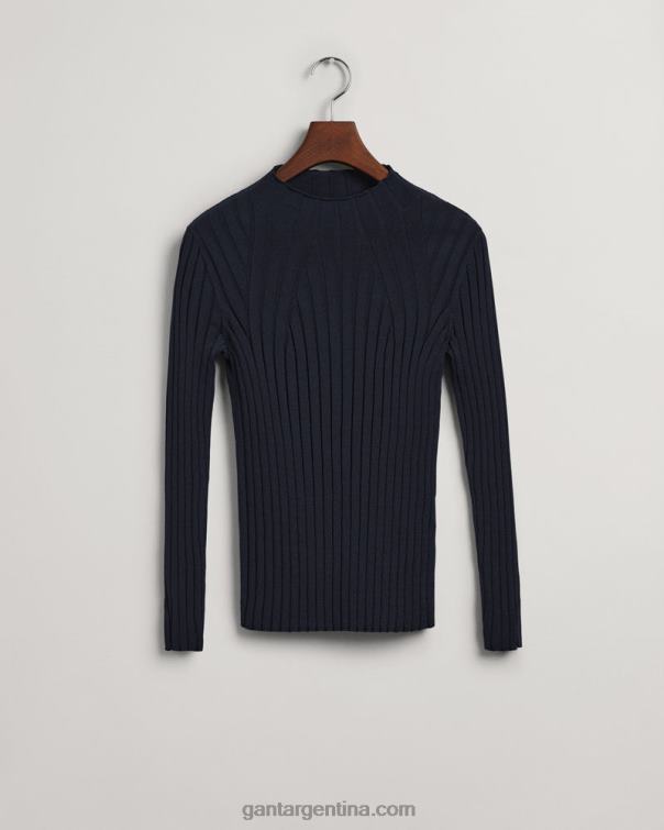GANT mujer noche azul top tejido de canalé P0P02697