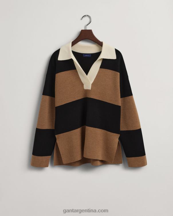 GANT mujer nuez tostada rugger pesado rayado P0P02658