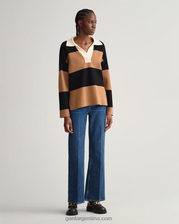 GANT mujer nuez tostada rugger pesado rayado P0P02658