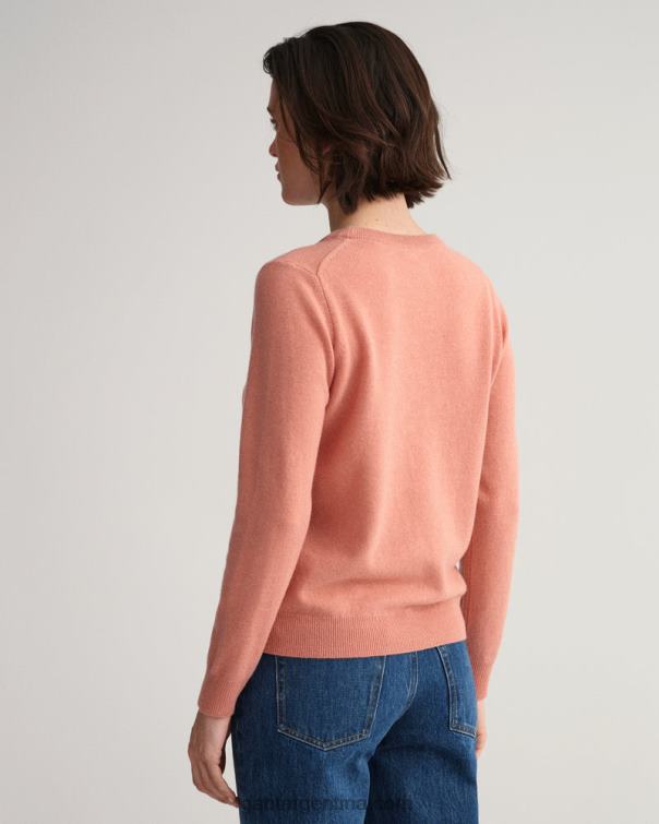 GANT mujer rosa terracota jersey de lana de cordero superfina con cuello redondo P0P02662