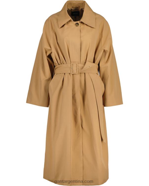 GANT mujer beige caramelo abrigo tres cuartos de mezcla de algodón P0P02753