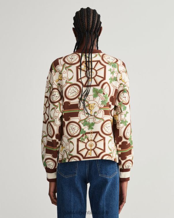 GANT mujer grano de cacao suéter americano de lujo con cuello redondo P0P02712