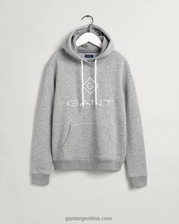 GANT mujer mezcla de grises sudadera con capucha y logo P0P02722