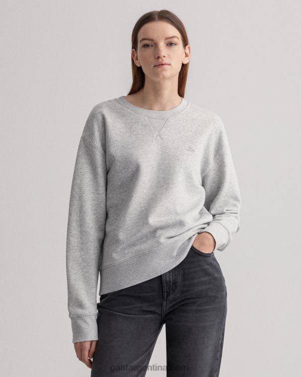 GANT mujer mezcla gris claro sudadera original con cuello redondo P0P02737