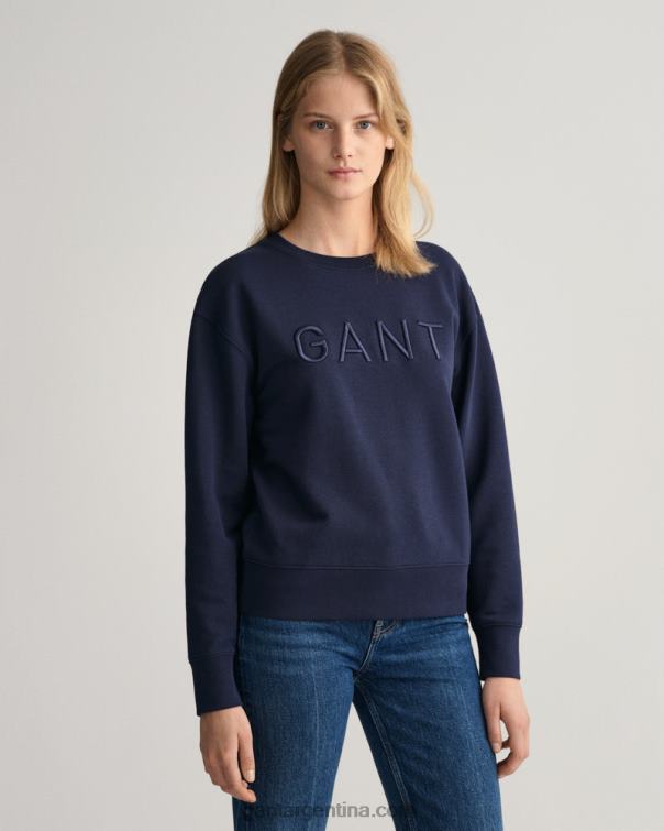 GANT mujer noche azul jersey a tono con cuello redondo P0P02710