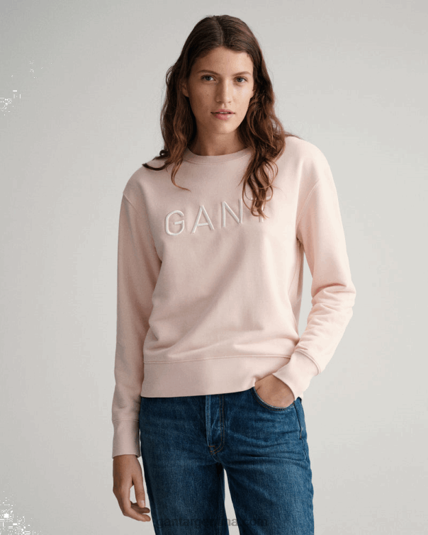 GANT mujer peonía plateada jersey a tono con cuello redondo P0P02709