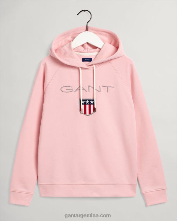 GANT mujer rosa pijo sudadera con capucha y escudo para mujer P0P02729