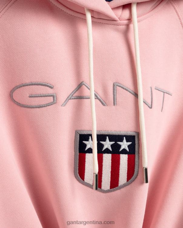 GANT mujer rosa pijo sudadera con capucha y escudo para mujer P0P02729
