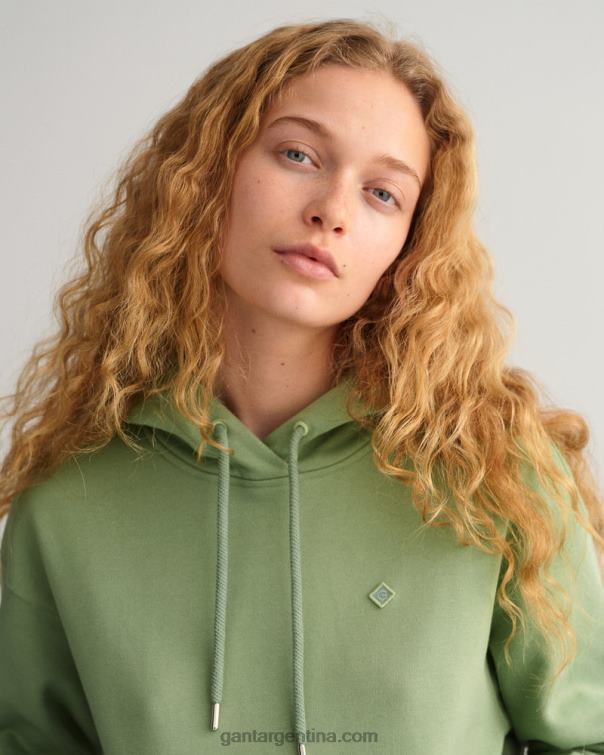 GANT mujer verde eucalipto sudadera con capucha icon g esencial P0P02716