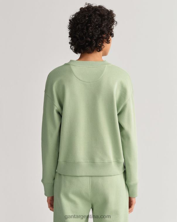GANT mujer verde eucalipto sudadera con cuello redondo Icon G Essential P0P02711