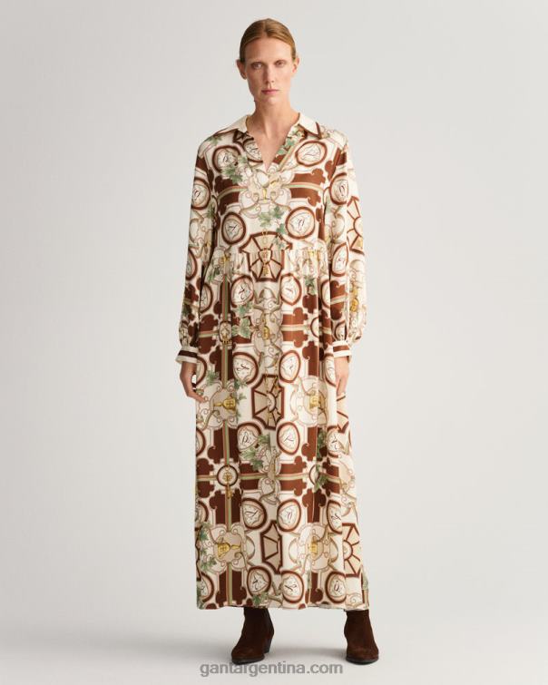 GANT mujer lino maxi vestido de lujo americano P0P02647