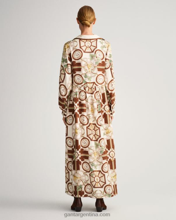 GANT mujer lino maxi vestido de lujo americano P0P02647