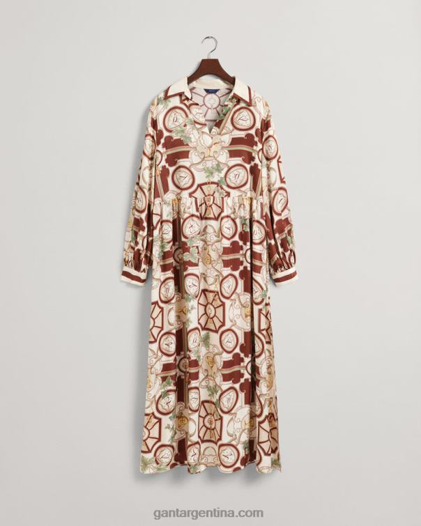 GANT mujer lino maxi vestido de lujo americano P0P02647