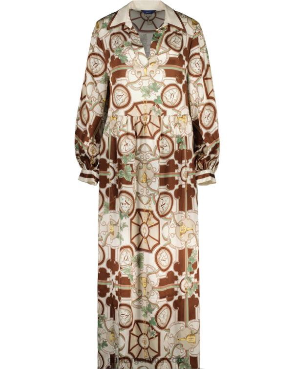 GANT mujer lino maxi vestido de lujo americano P0P02647