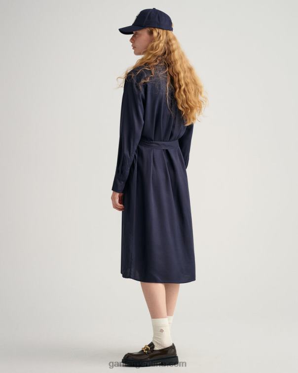 GANT mujer noche azul vestido camisero acampanado P0P02646