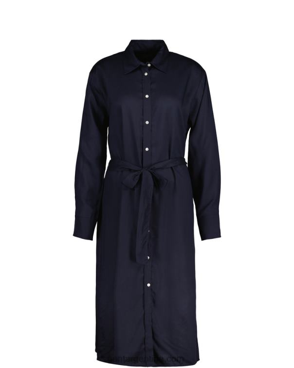 GANT mujer noche azul vestido camisero acampanado P0P02646