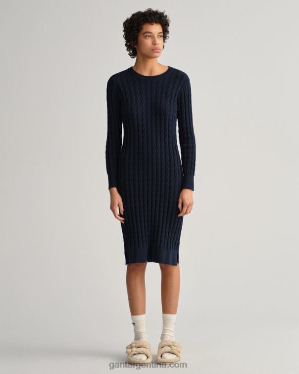 GANT mujer noche azul vestido de ochos retorcido P0P02645